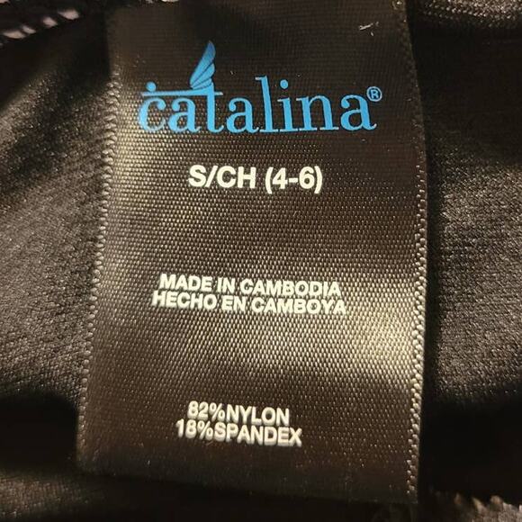 Catalina One Piece Swimsuit Rich Black Artic White Polka Dot Women's Size Small - Picture 4 of 11